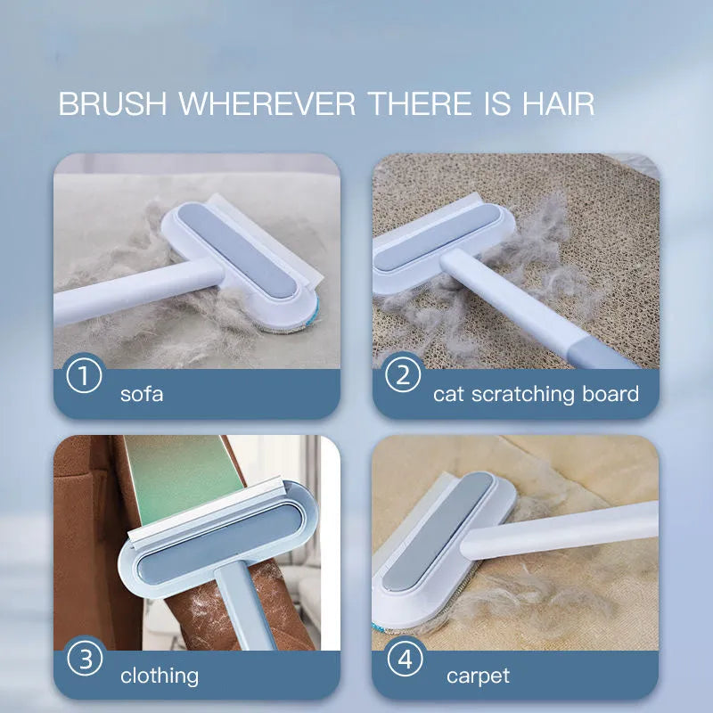 4-in-1 multifunctional hair removal brush with flannel surface, plastic handle, 45 x 18cm, for pet hair and screen cleaning