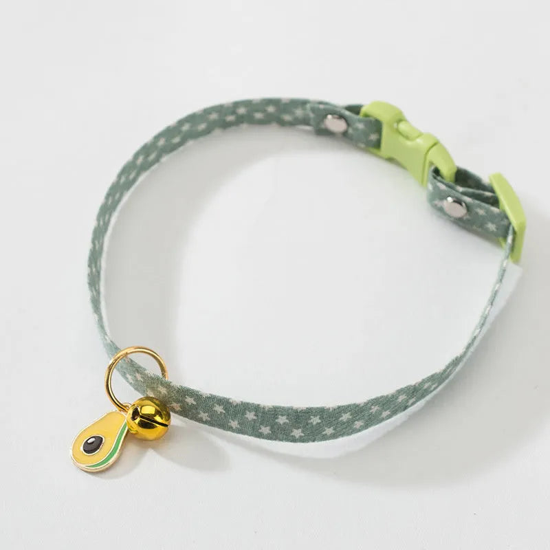 Adjustable cat collar with bell pendant and decorative bow tie accessory for small pets