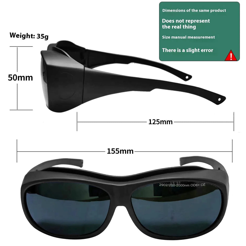 Laser safety goggles for photon skin rejuvenation and welding with 200-2000nm optical filter.