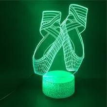 Ballet dancer 3D LED night light with remote control showing colourful illumination