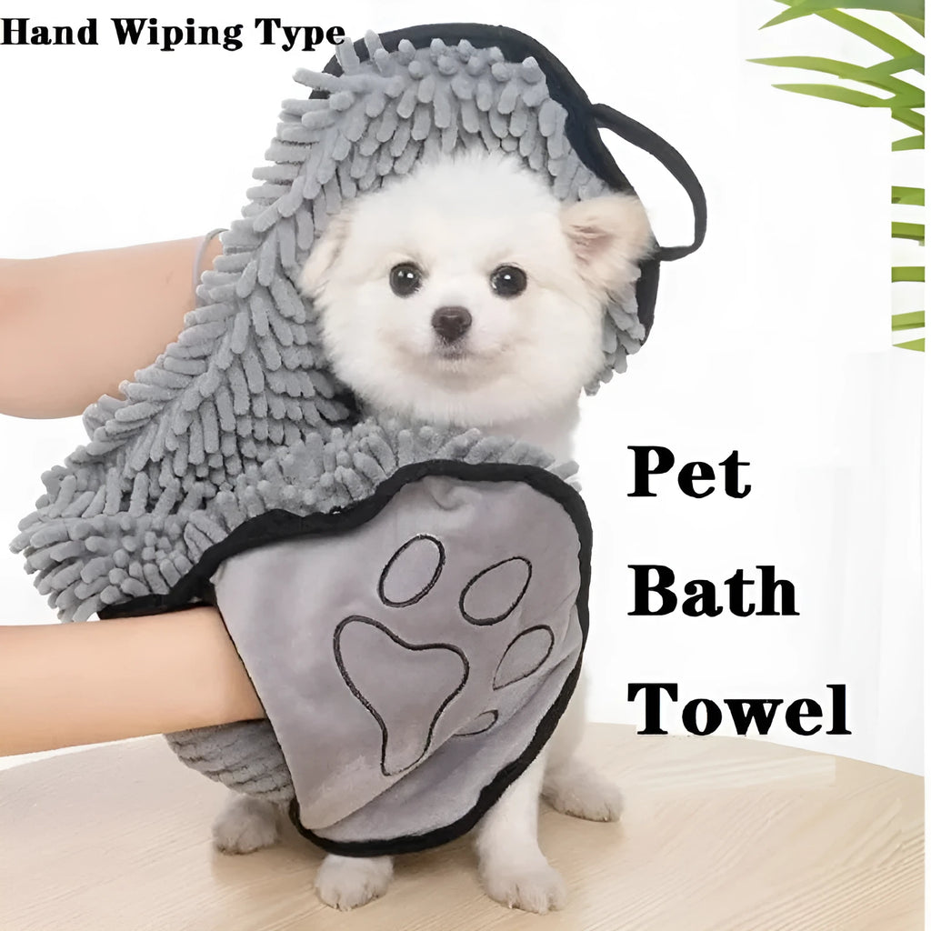 Blue quick-dry microfiber pet bath towel measuring 62 by 23 cm for dog and cat drying