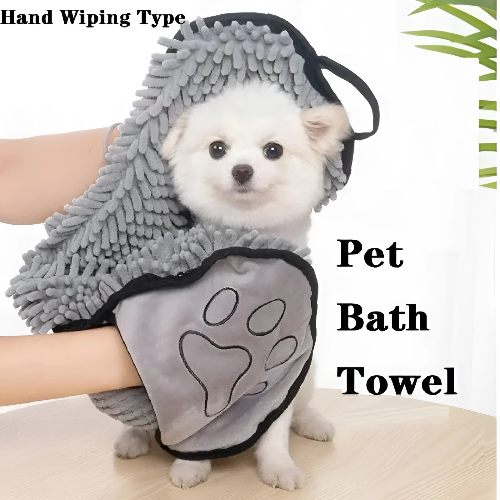 Blue quick-dry microfiber pet bath towel measuring 62 by 23 cm for dog and cat drying