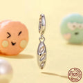 925 silver baguette pendant charm with opening and closing buckle, 2.1cm by 0.5cm, for DIY jewellery