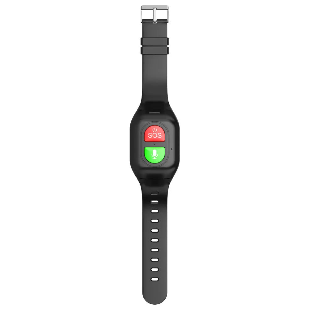 Black GPS health smart wristband with heart rate and blood pressure monitor on wrist