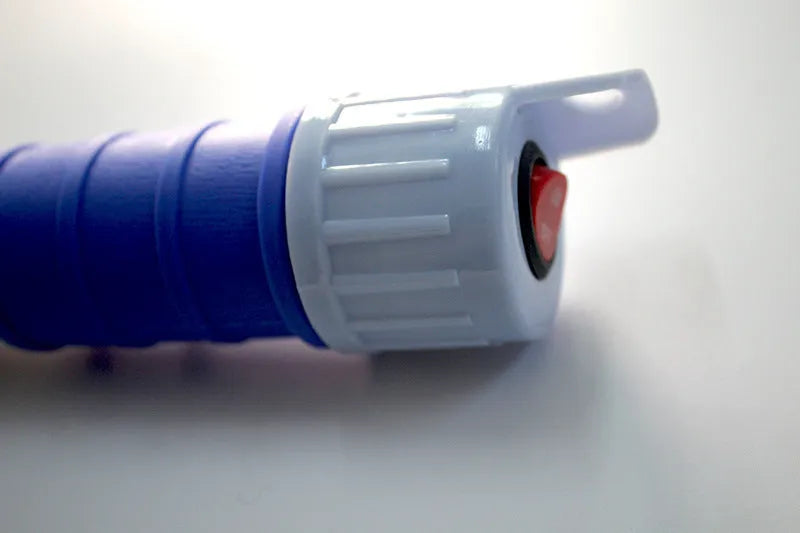 Manual fuel transfer siphon pump in blue or red colour made of PP material