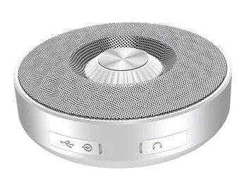 Bluetooth wireless mini soundbox speaker in black, orange, or silvery white colours showing portable design