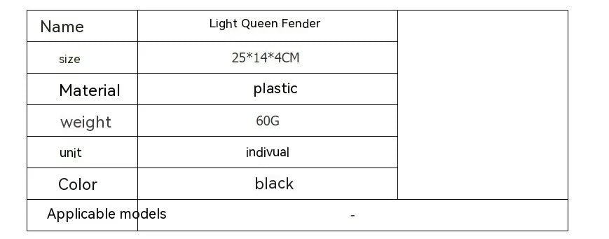 Carbon fibre lengthened tail mudguard and inner plate for Light Bee electric off-road bicycle