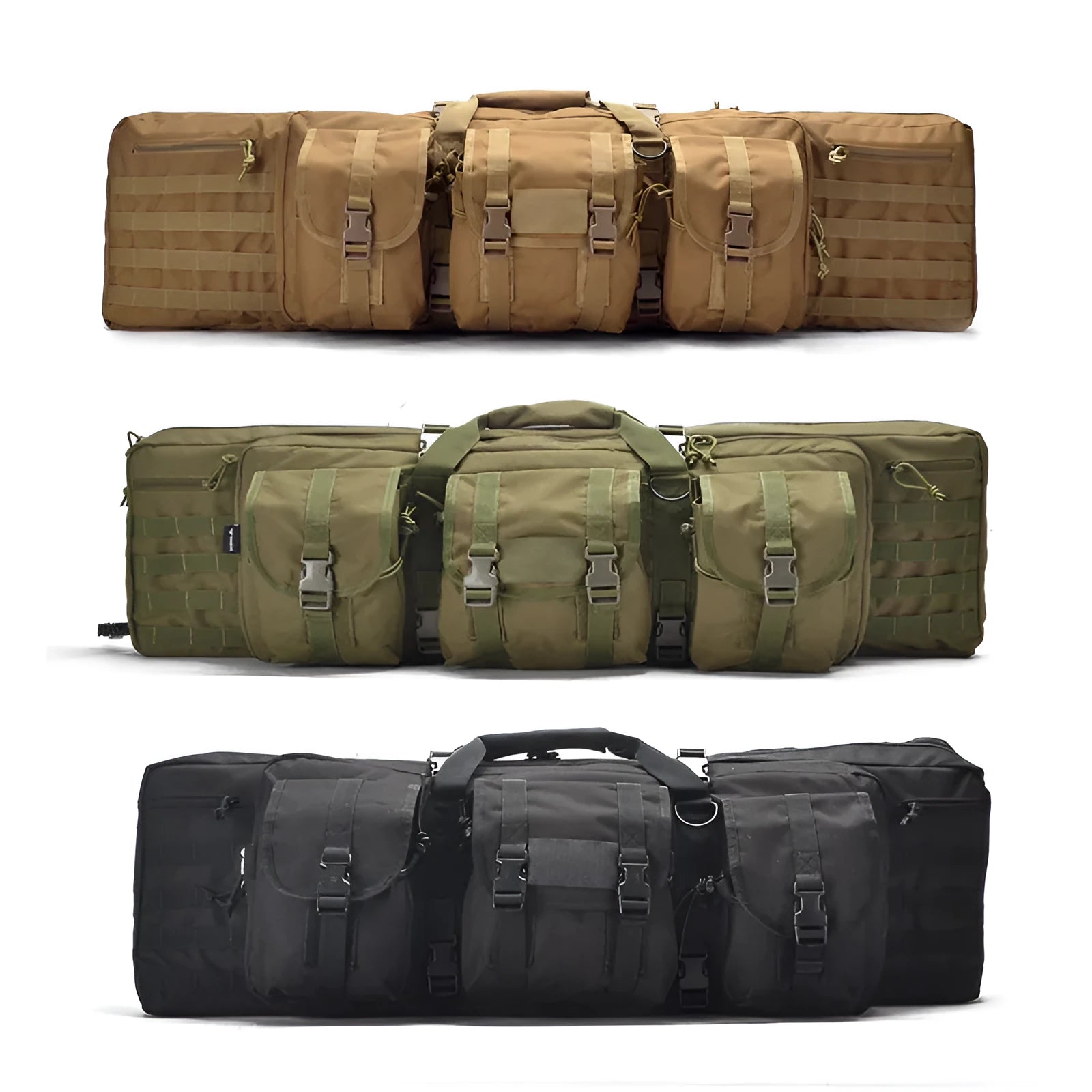 Tactical 45-litre waterproof backpack in khaki plain finish with reinforced 600D fabric exterior