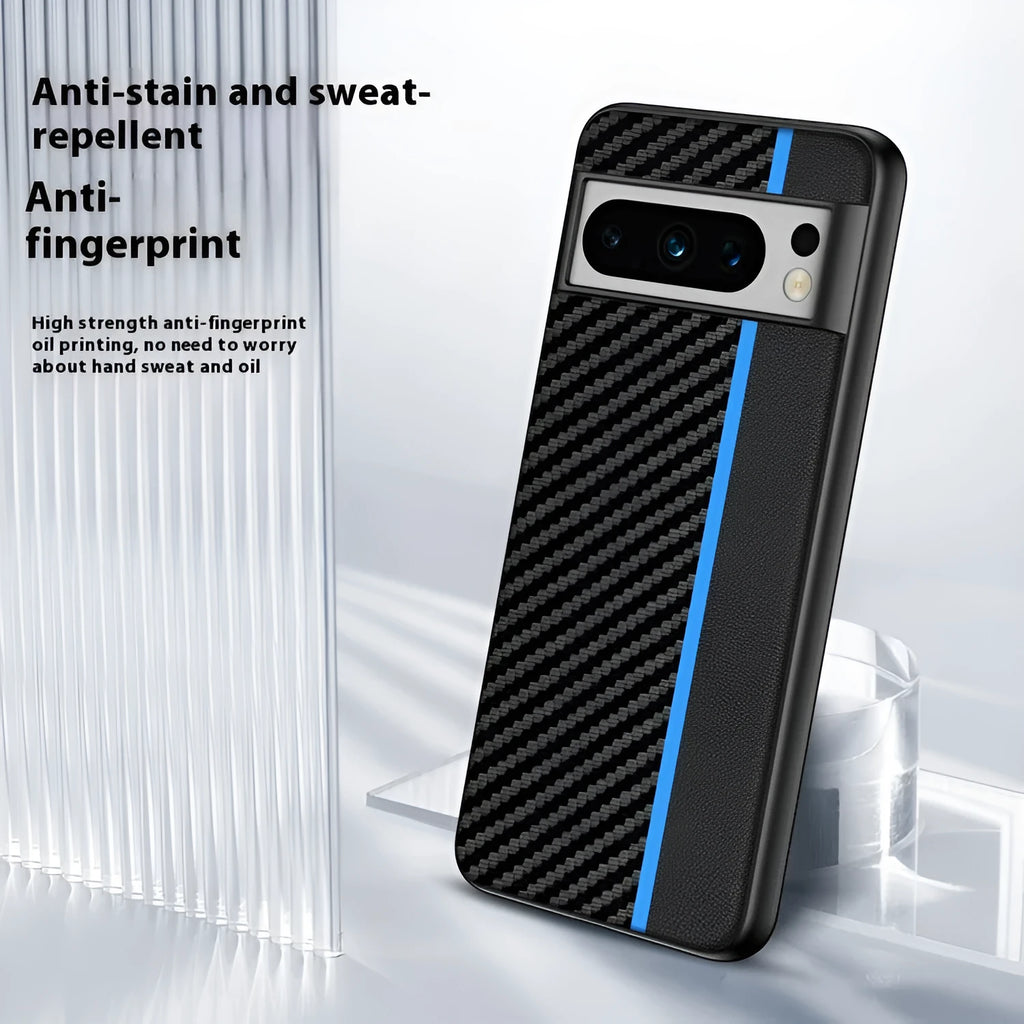 Carbon fiber Kevlar anti-fall ultra-thin phone case for Google Pixel in Carbon Black