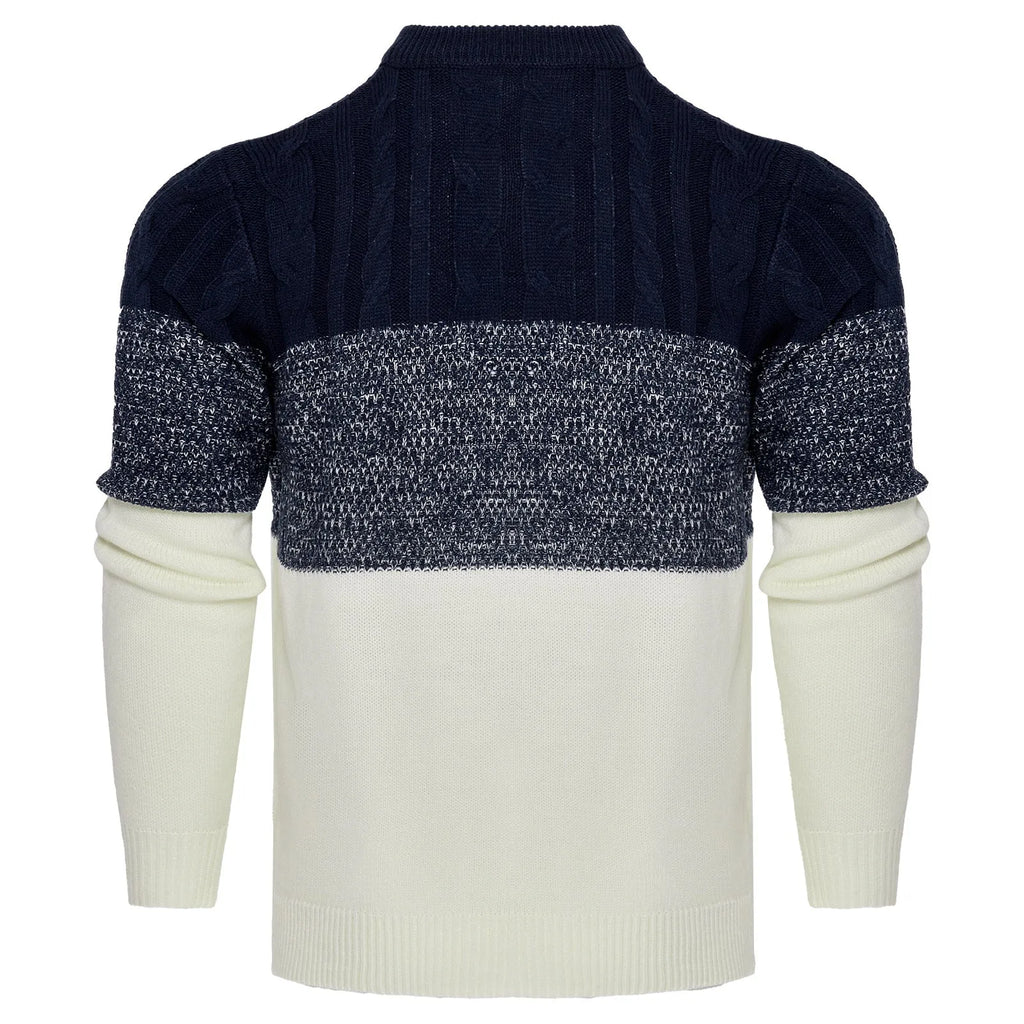 Men's knitted long-sleeved pullover sweater for winter in various sizes and styles.