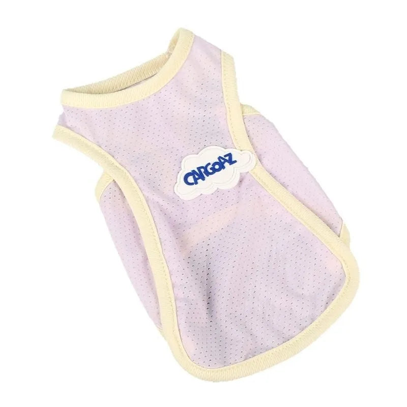 Grass green polyester cat vest with anti-lint properties for summer wear