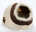 Cloth pet bed in khaki colour measuring 40 by 35 by 35 centimetres for small pets