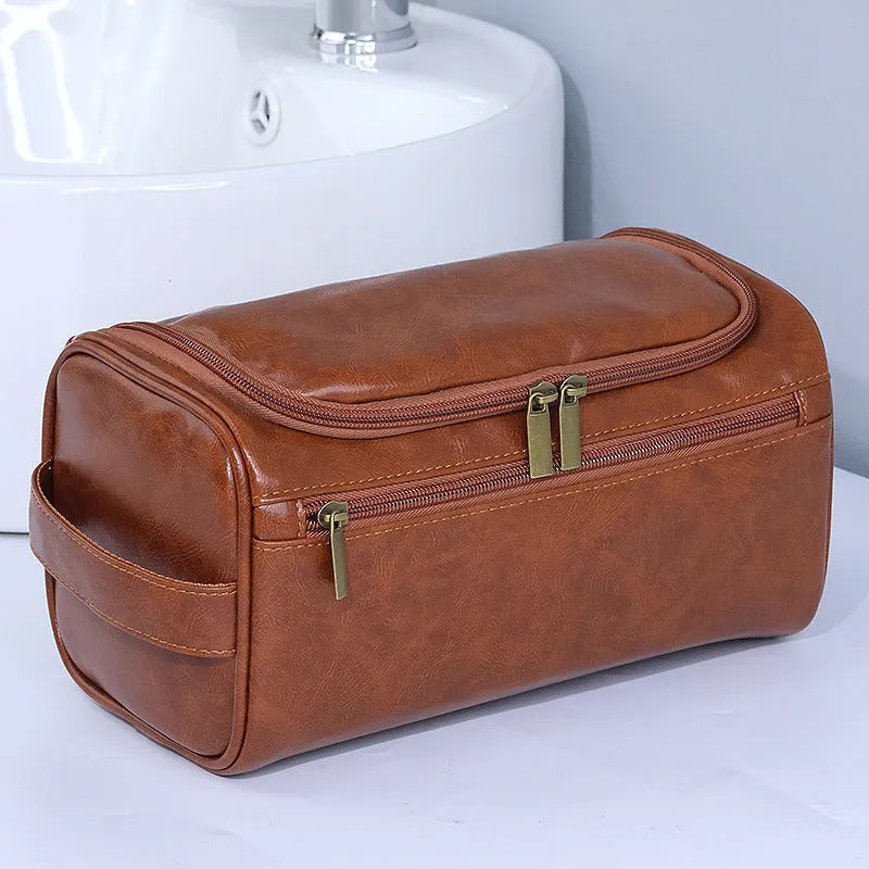 Portable large capacity waterproof cosmetic makeup bag in European retro style