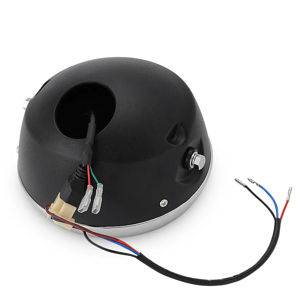 7.5 inch black motorcycle LED fisheye headlight with ABS aluminium housing