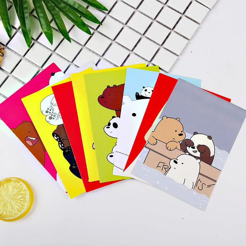 Set of 9 minimalist cartoon postcards featuring retro Paris Tower and historic site designs in Japanese style