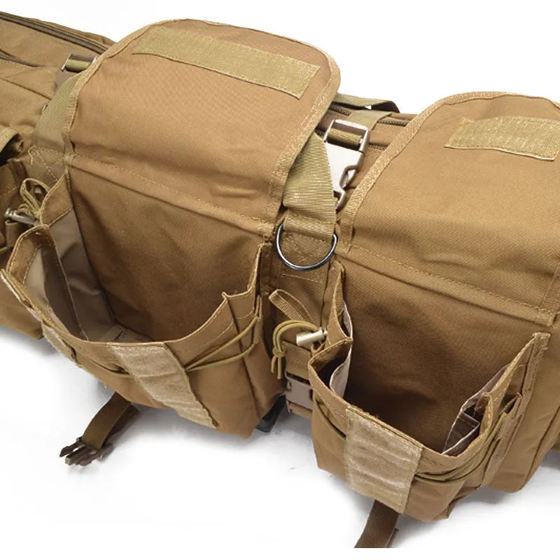 Tactical 45-litre waterproof backpack in khaki plain finish with reinforced 600D fabric exterior