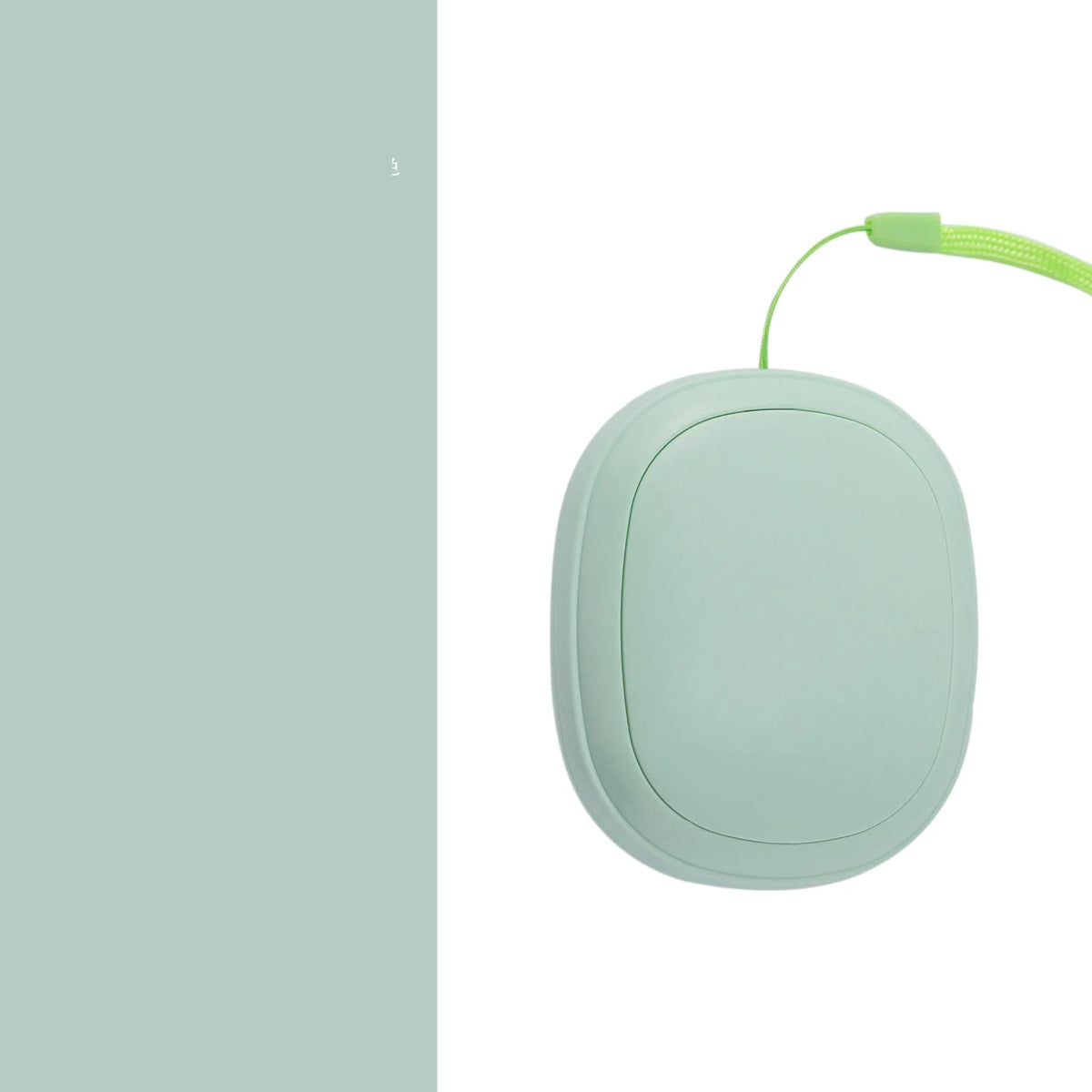 Compact USB hand warmer in pebble shape with single side heating, available in pink blue green beige colours