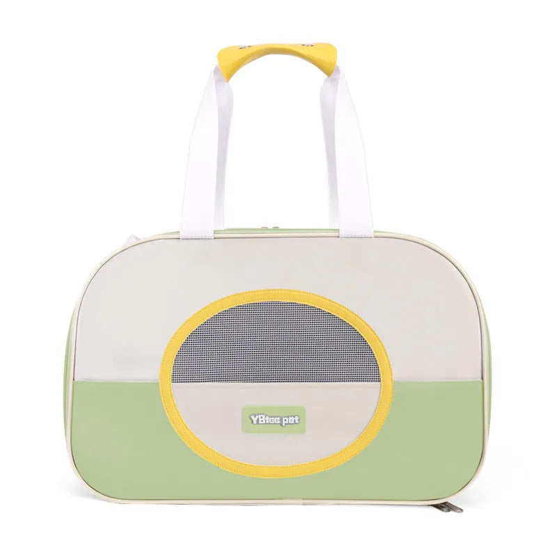 Large capacity foldable cat backpack in Oxford cloth, shown in blue colour variant.