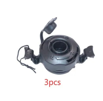 Pack of three plastic rotating valve nozzle covers for inflatable airbeds and boats