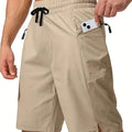 Men's solid colour quick-drying beach shorts in straight-leg cut displayed in multiple colour options