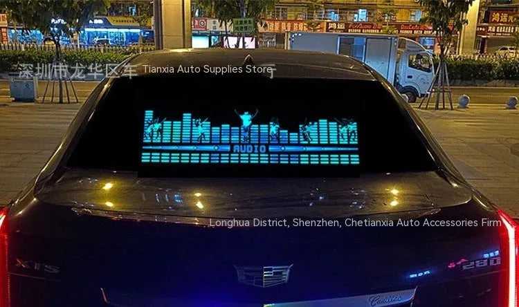 90cm by 25cm car voice control rhythm lamp with electroluminescent panel showing multiple light pattern displays