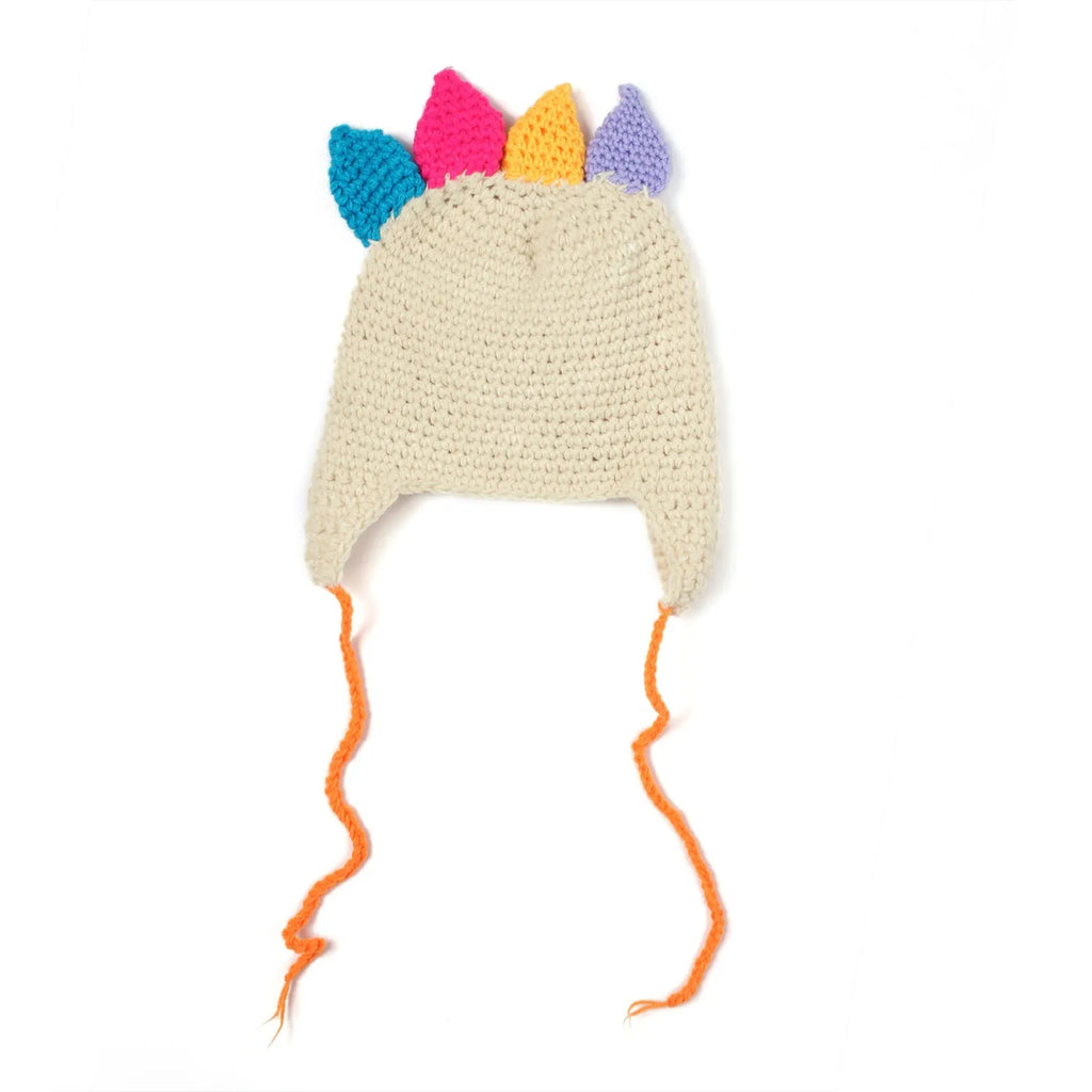 Hand-woven turkey long hat in baby cashmere, Beige and Coffee, small 35-37cm and large 43-45cm Thanksgiving accessory