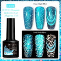 Diamond In The Debris Cat Eye Series UV Nail Polish Gel bottle showing glitter and diamond particles, with nail glue.