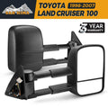 Black foldable side mirror pair for Toyota Land Cruiser 100 (1998-2007 model)