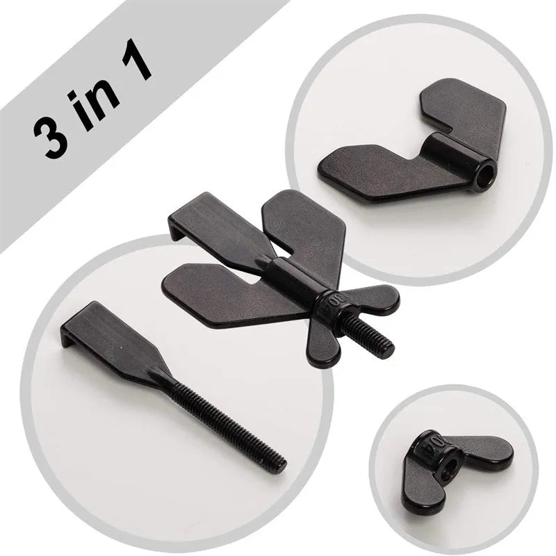 Portable hotel door lock in black, 304 stainless steel, anti-theft door stopper for travel and home safety