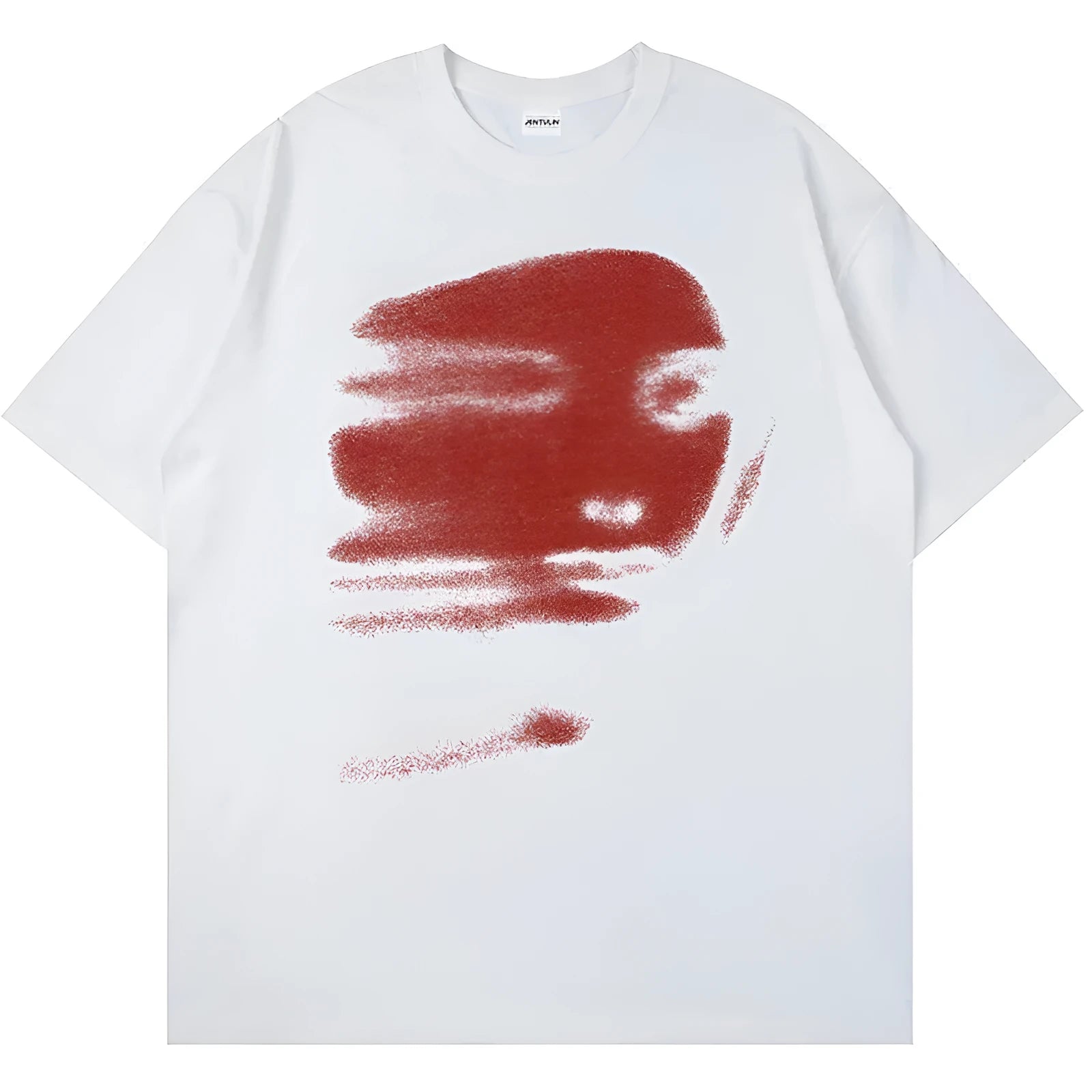 White loose fit cotton short sleeve t-shirt for men and women on a hanger