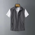 Men's hooded rabbit fur vest waistcoat in slim fit style showing colour options