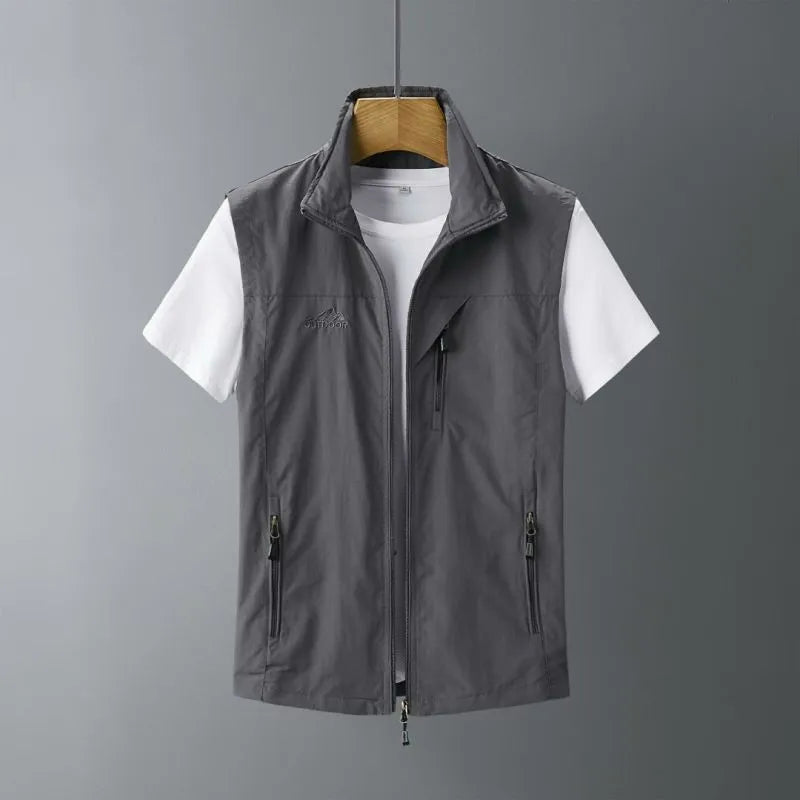Men's hooded rabbit fur vest waistcoat in slim fit style showing colour options
