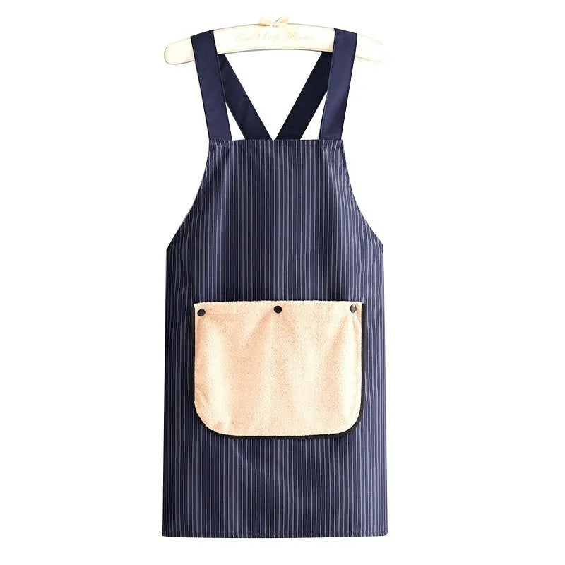 Polyester composite waterproof kitchen apron with free-size fit