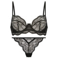 Women's French bra suit bikini set with fixed double-shoulder straps in three colour options