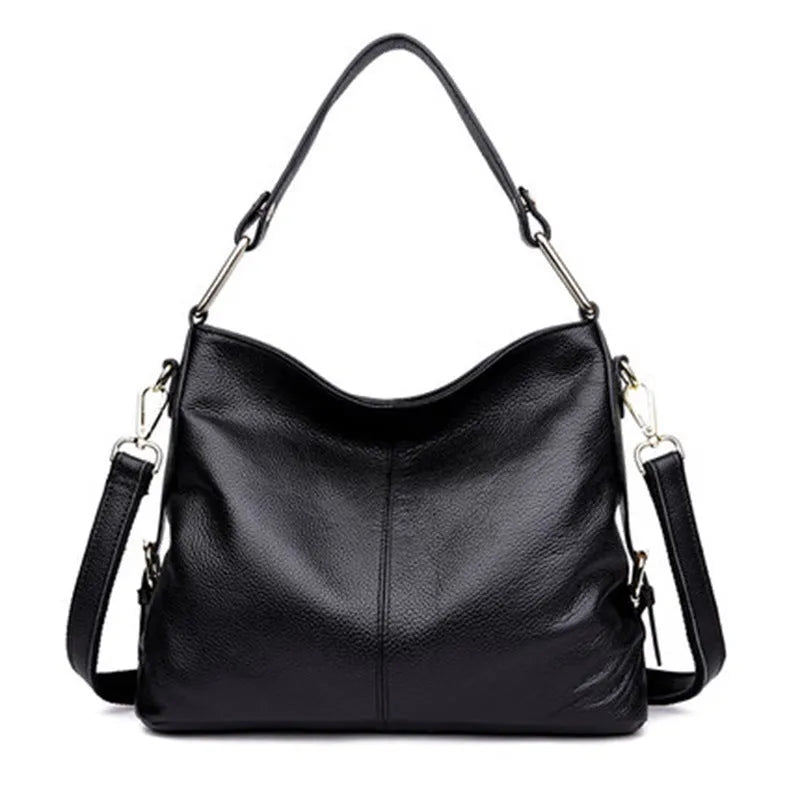 Genuine leather vertical square crossbody bag with multiple zipped compartments in various colour options