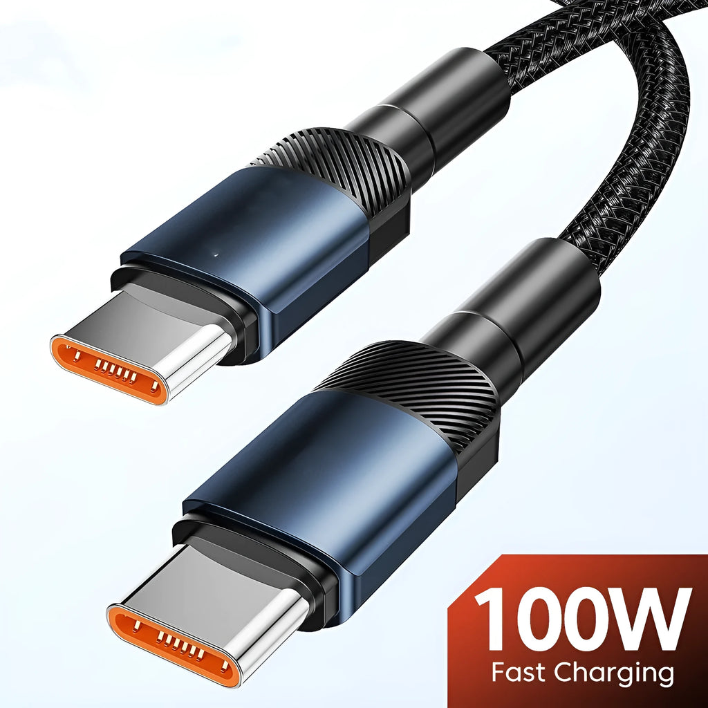 Toocki Haoyue black woven USB-C data cable with aluminium alloy connector, 100W PD fast charging