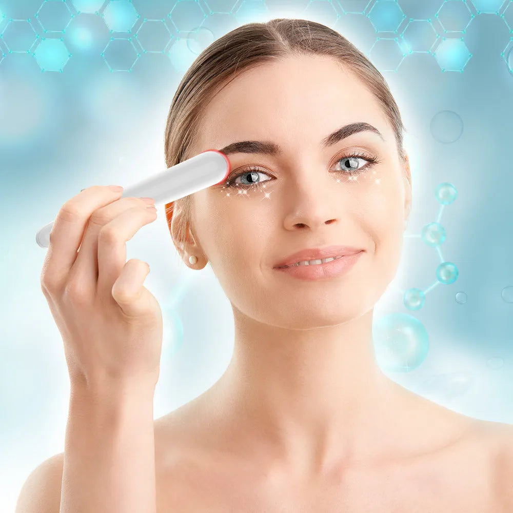 White portable eye massager, 148 * 24.5 * 23mm, induction strip, hand-held eye cream aid
