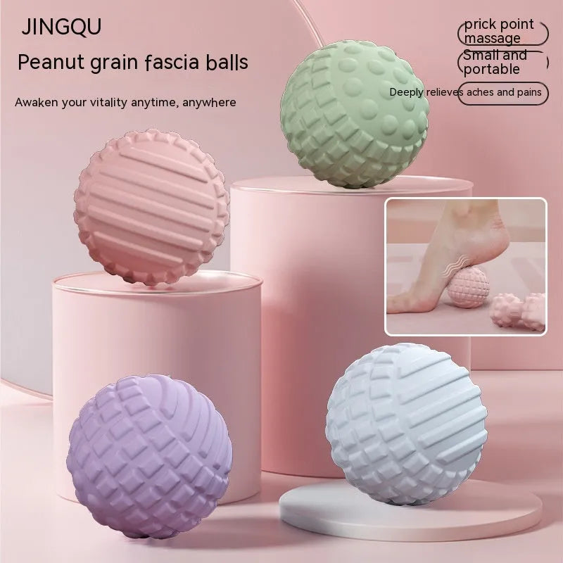 TPR foot massage ball in blue, green, pink, or purple colours with 6cm diameter