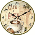 Retro wooden mute wall clock with decorative pointer, square 15cm to 40cm, exposed wall design