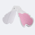 Pink hip trainer with silicone surface measuring 27cm by 9.5cm for pelvic floor and inner thigh exercises