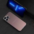 Skin feel metal frosted phone case for iPhone 14, aluminium alloy and TPU, black colour