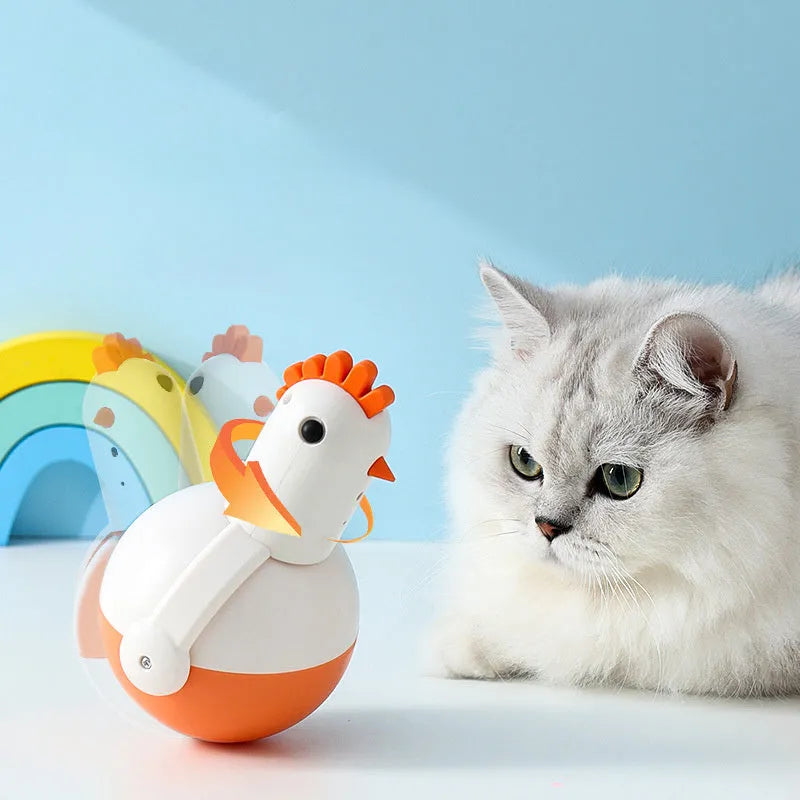 Green and orange electric cat toy chicken glass with laser sound functions