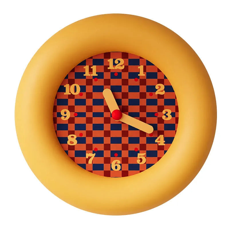Simple modern wall clock 25cm diameter with pendulum in Nordic style for living room