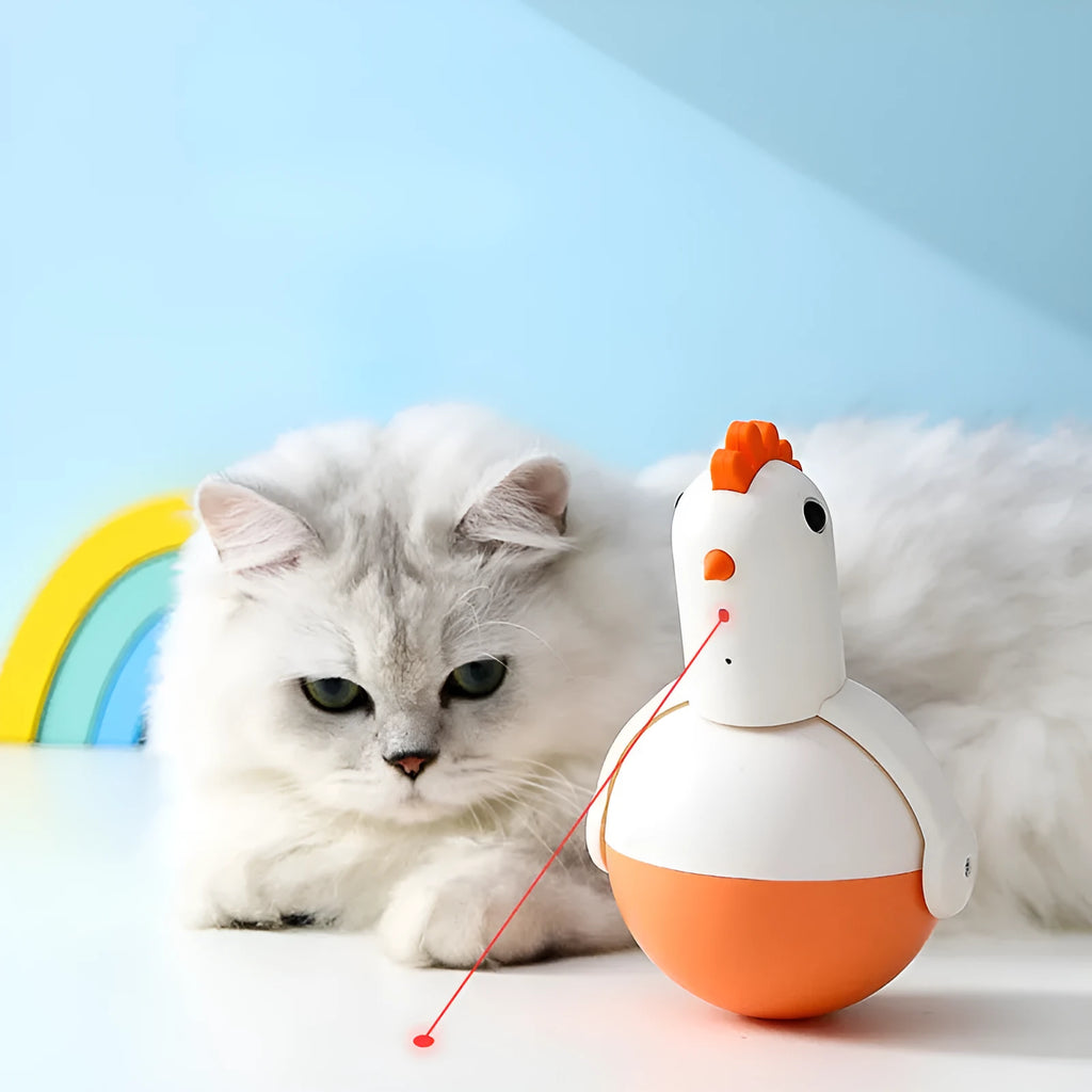 Green and orange electric cat toy chicken glass with laser sound functions