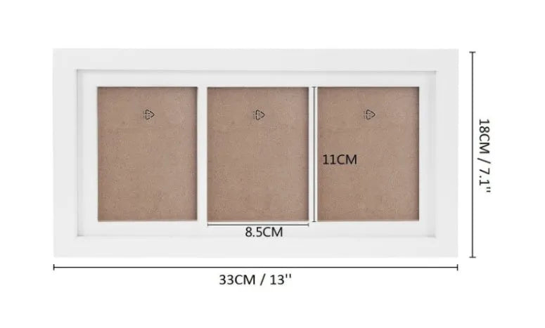 Baby hand and foot print kit with non-toxic disposable ink pad and 35x18cm photo frame