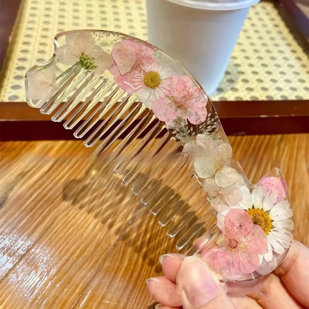 Crystal glue mirror glossy comb made of resin under 10cm with shiny finish, available in multiple colours