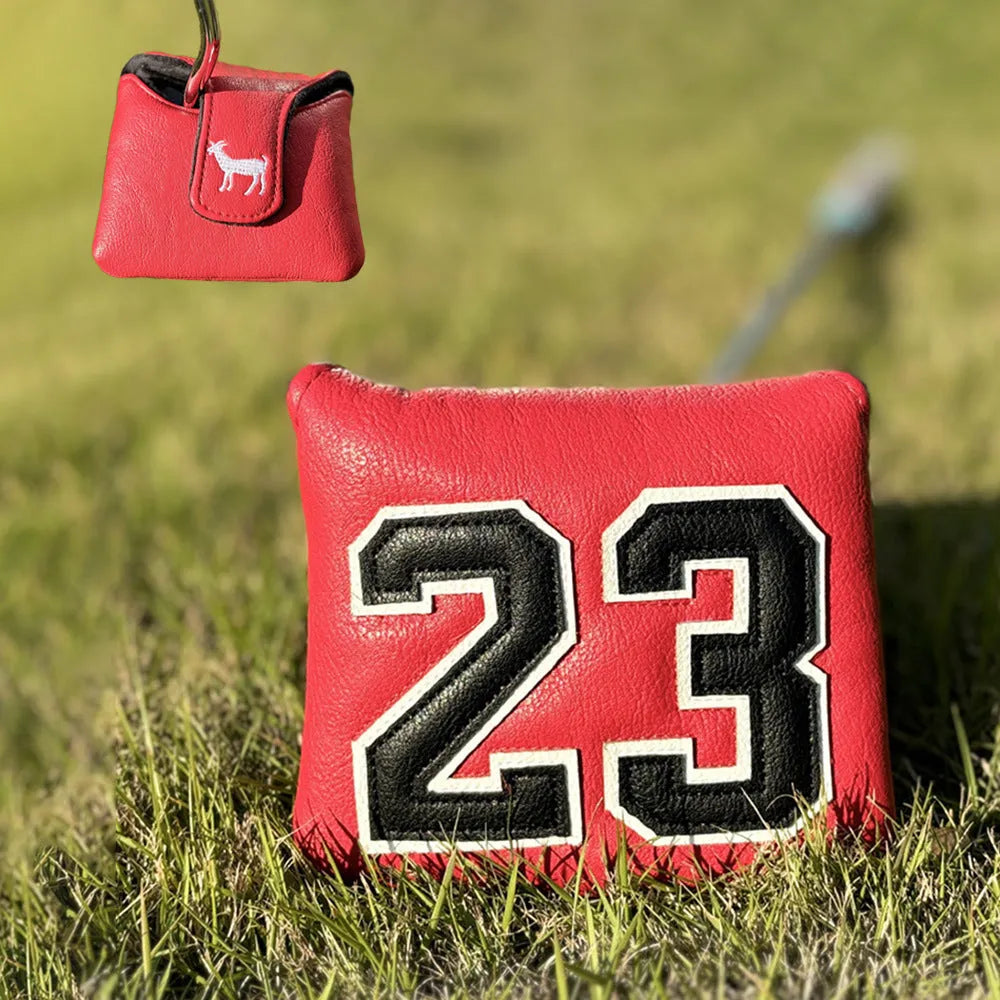 Set of four matching PU golf club headcovers: driver, two fairway woods, and a square putter sleeve in a chosen colour.