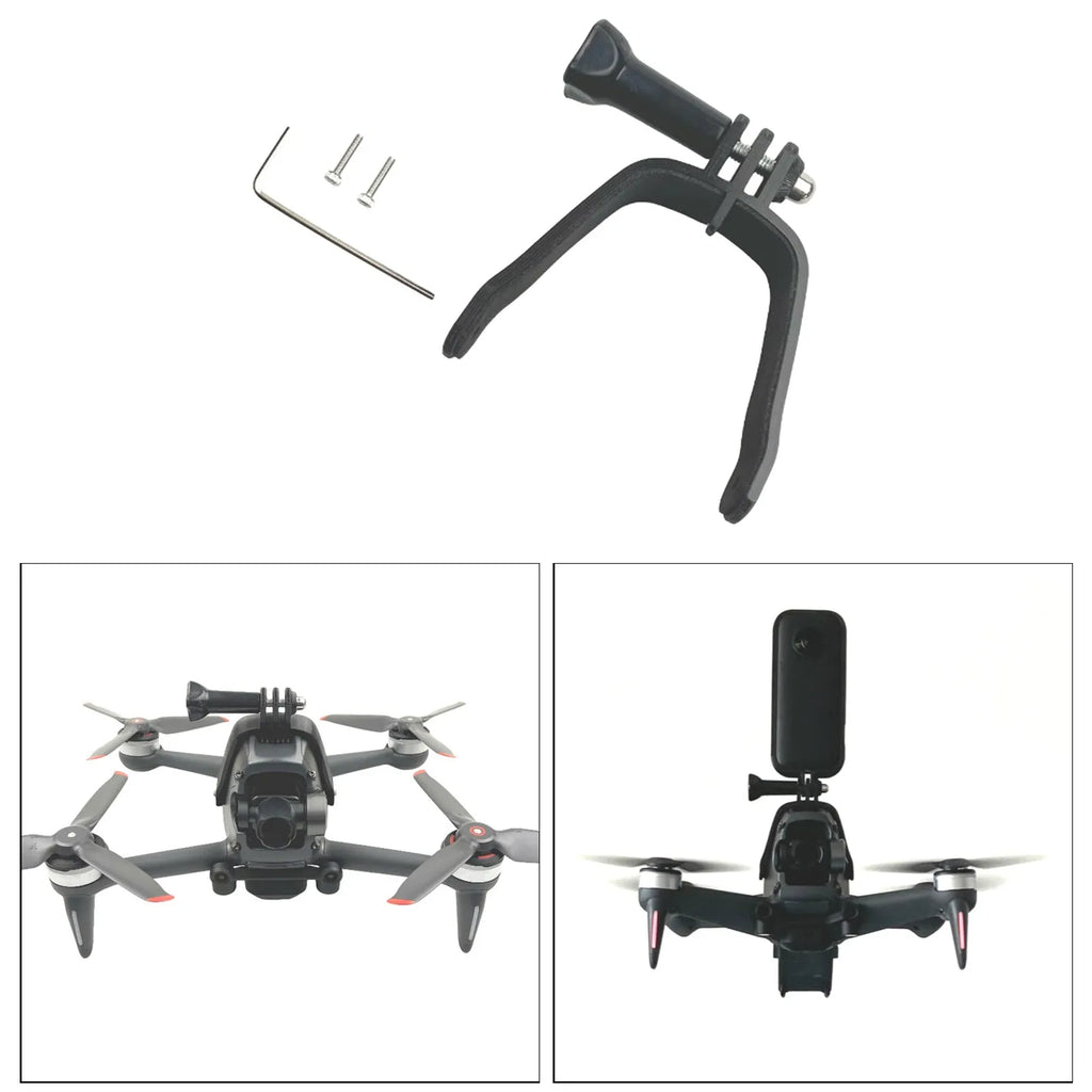 3D printed action camera expansion bracket with soft sponge padding for drone mounting