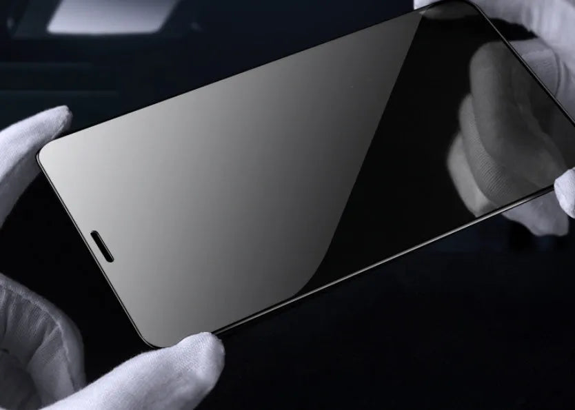 Full coverage tempered glass screen protector for Samsung Galaxy S and Note series smartphones on a white background.