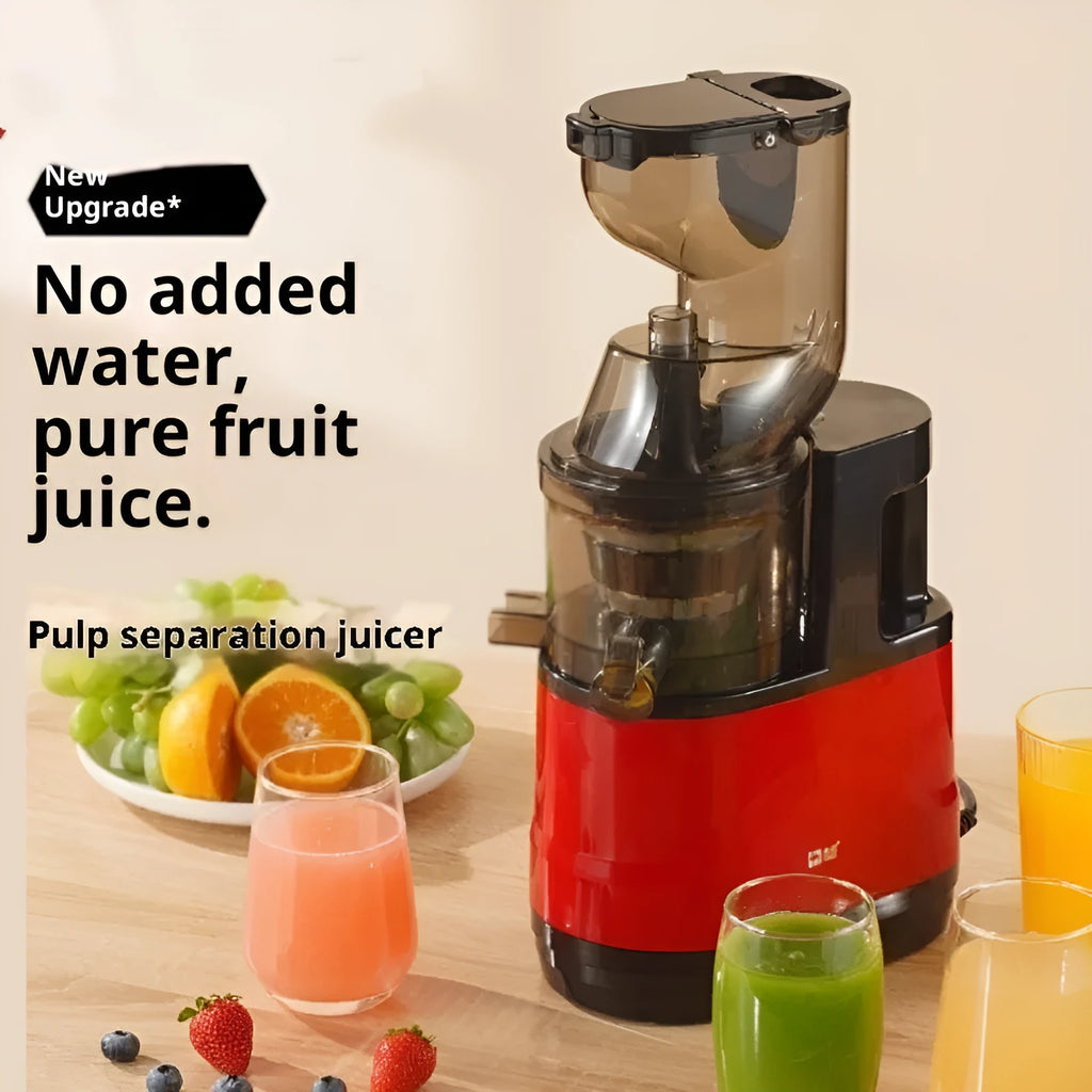 High-power household juice extractor with vertical screw rod, small caliber, slag juice separation, and included juice cup